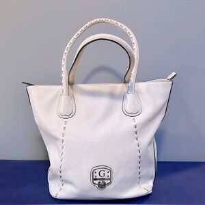 Guess White Tote Bag